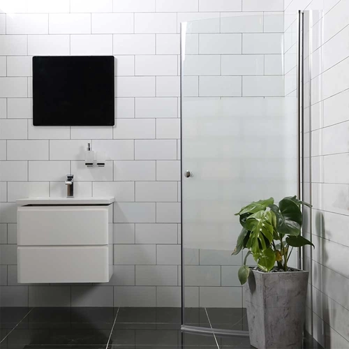 Bathlife Allsidig Dusjdør 100 cm, Alu Blank/Delvis Frostet Glass Bathlife Allsidig Dusjdør 100 cm, Alu Blank/Delvis Frostet Glass