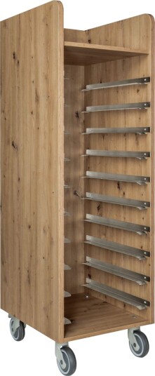 VEGA Brett /avryddingsvogn Baristo; 52x59x166 cm BxDxH; Eik antikk