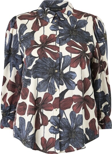 NO. 1 BY OX Skjorte Shirt w 3/4 puff sleeves Flerfarget