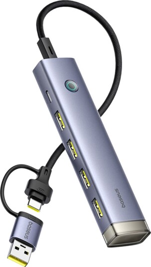 Usb/Usb-C-Hub Baseus Ultrajoy, 4 X Usb-A 3.2 – 1 X Usb-C, Grå B0005280b811-15