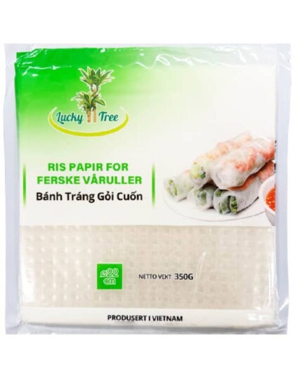 Lucky Tree Firkantede Rispapir til Ferske Vårruller 22 cm 350 gram Vietnam