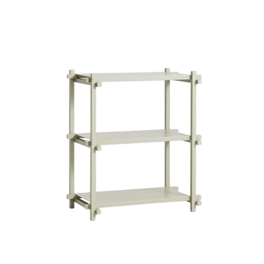 HAY Woody Shelving 2.0 Bokhylle Liten Smokey Grey/Stål