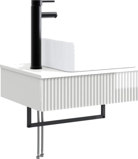 Vegghengt vask Høgglans hvit 53 x 35 x 39 cm Konstruert tre Vegghengt vask Høgglans hvit 53 x 35 x 39 cm Konstruert tre