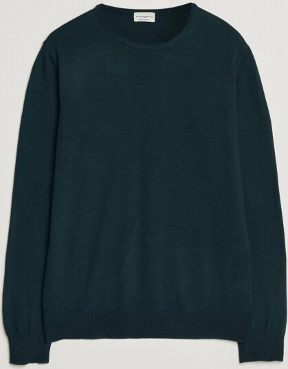 Morgano Extra Fine Merino Wool Crewneck Bottle Green