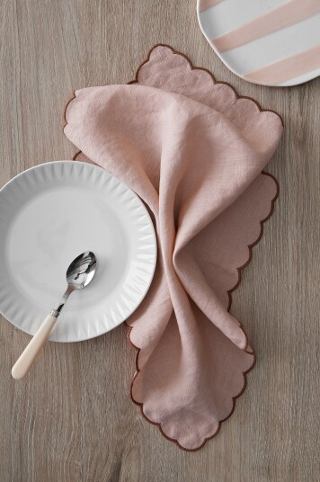 Ellos Home   Servietter Malva Scallop 40x40 cm 2 pk   Rosa