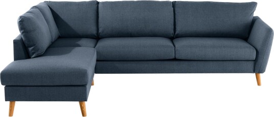Trend 4 seters Venstrevendt L formet Sjeselongsofa i Stoff Blå