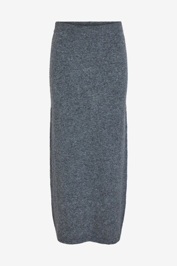 Vila Skjørt viInes Long Knit Skirt #8 Grå