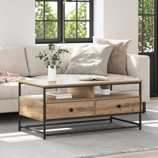 Kaffebord med skuff Artisan Eik 100 x 51 x 45 cm Konstruert tre