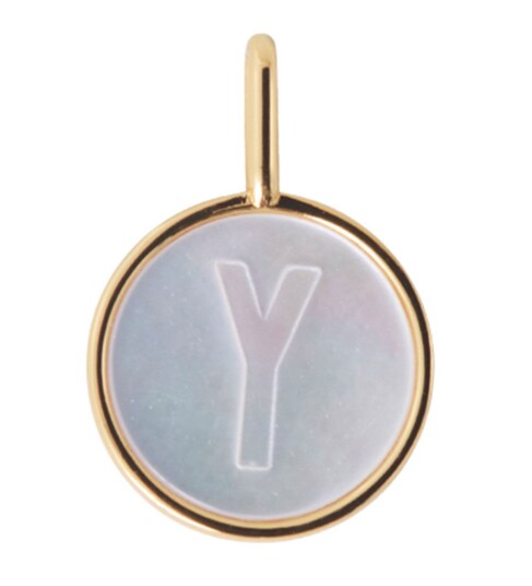 Design Letters Anheng Til Halskjede Y Pearl Gold Design Letters OneSize Smykker Metallic