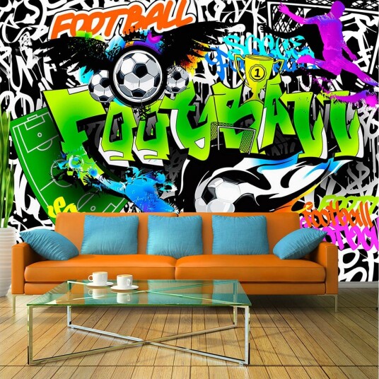 Fototapet Fotball Graffiti 100x70 - Artgeist sp. z o. o.