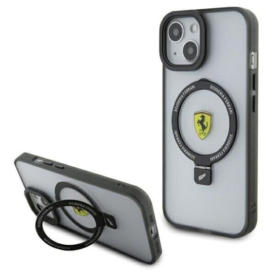 Ferrari Transparent Hardcase med Ring Stand til iPhone 15/14/13 - MagSafe 2023