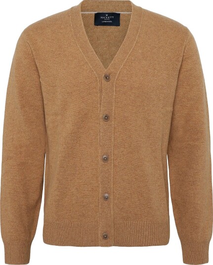 Hackett London Lambswool Cardigan TETLEY BEIGE S