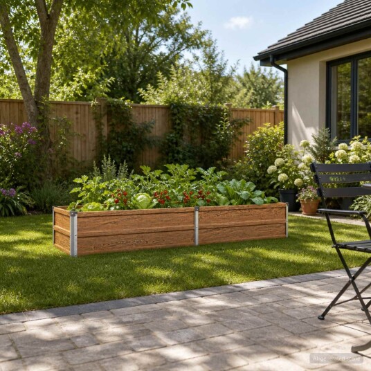 vidaXL Hevet Hagebed Treet Brown 160 x 40 x 24 cm kaldvalset stål