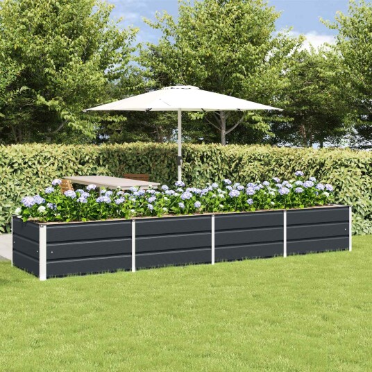 vidaXL Plantekassed Antrasitt 320 x 80 x 45 cm Stål