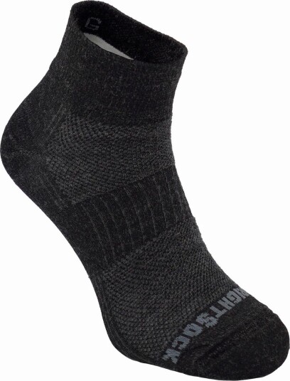 Wrightsock Merino Coolmesh II Quater Anti Blister System Grey/Black 34-36, Grey/Black Wrightsock Merino Coolmesh II Quater Anti Blister System Grey/Black 34-36, Grey/Black