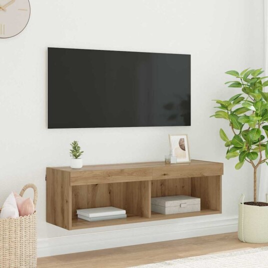 TV Veggskap med LED Artisan Eik 100 x 30 x 30 cm Konstruert tre TV Veggskap med LED Artisan Eik 100 x 30 x 30 cm Konstruert tre