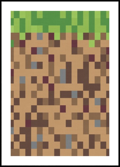 Pixel Grass Block Plakat / 40x50