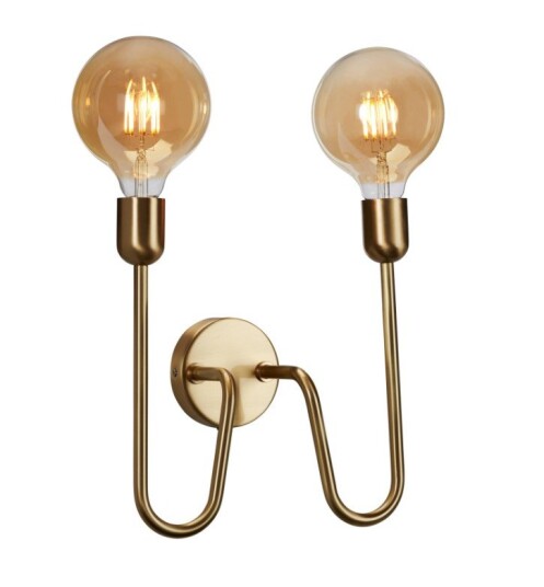 Belid Regal Duo Vegglampe E27 Messing Fast Installasjon