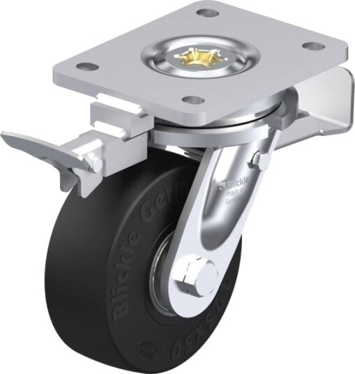 Blickle 852100 Lo-Se 125K-St-Ri4 Styrehjul Med Brems Hjuldiameter: 125 Mm Lasteevne (Maks.): 320 Kg 1 Stk