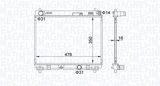 Radiator MAGNETI MARELLI 350213208200