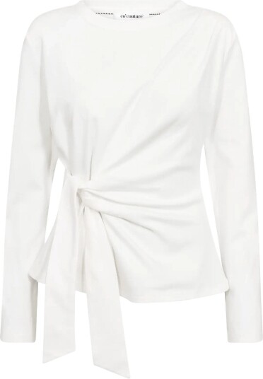 Co" Couture Orianecc Ls Pleat Tie Tee   WHITE   L