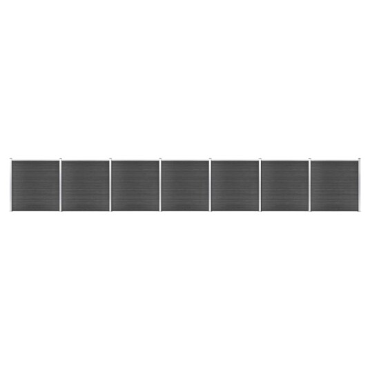 vidaXL Gjerdepanelsett WPC 1218x186 cm svart vidaXL Gjerdepanelsett WPC 1218x186 cm svart