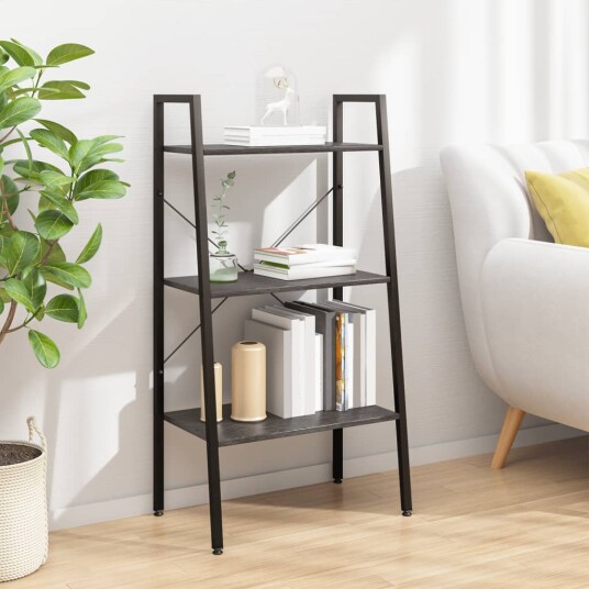 vidaXL Gulvhylle 3 etasjer svart 56x35x108 cm vidaXL Gulvhylle 3 etasjer svart 56x35x108 cm