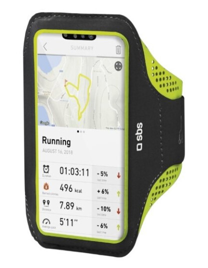 Sbs Xxxl Mobilholder Til Armen Til Sport. Sort/Grøn