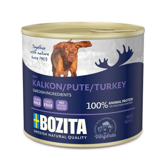 Bozita Hundefôr Kalkun Paté 625 g - Svenskprodusert Våtfôr til Hund