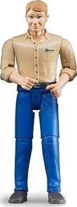 Bruder Mann Figur med Blå Jeans og Lys Hud, 1:16 Skala