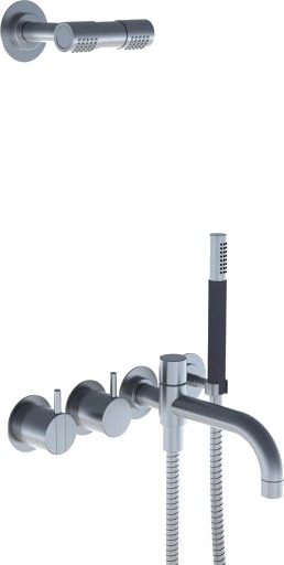 Vola Badekarbatteri 2441DT8-081D Med Hode- Og Hånddusj Sort Matt