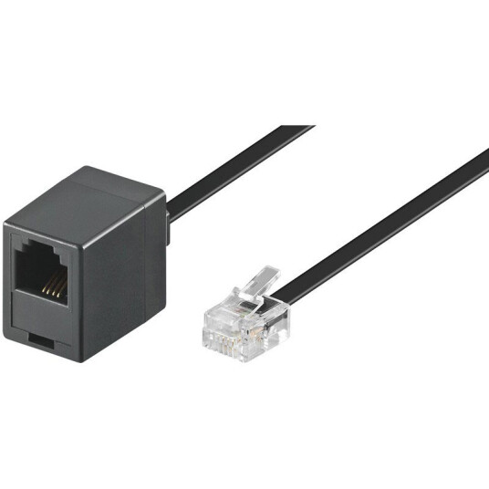 Goobay 6m RJ11 telefonforlengelseskabel - Svart