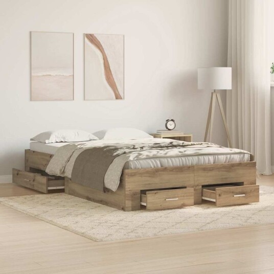 Seng med skuffer Artisan Eik 120x190 cm Ingeniørtre