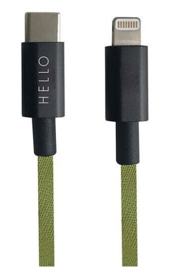 Design Letters - Tech Favourite kabel USBC til lightning 1m forest green