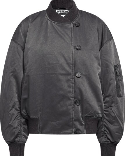 Weekday Rey Oversize Bomber Jacket DARK GREY XS