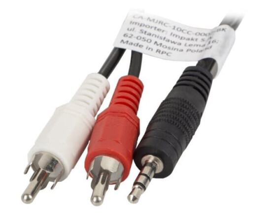 Lydkabel 3.5mm til 2xRCA 5 Meter Svart