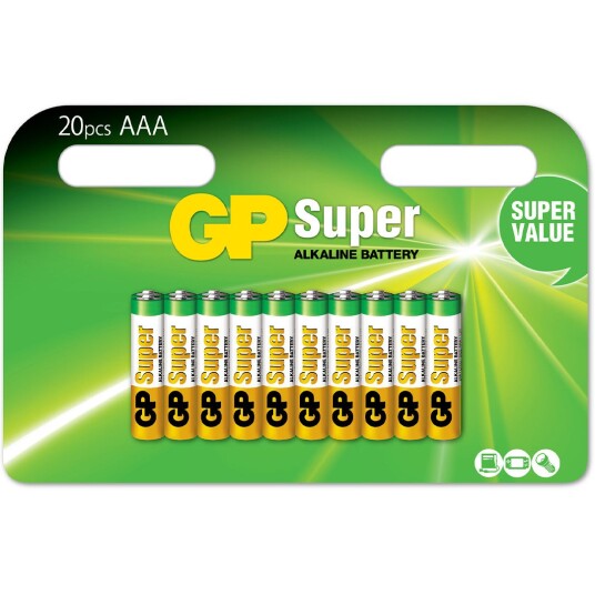 GP Batteries Batteri Super Alkaline AAA 20 pakning