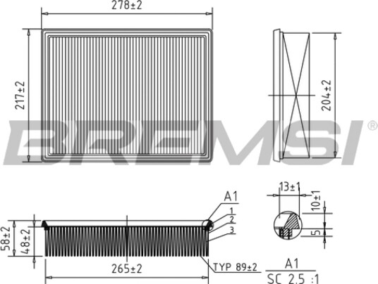 Luftfilter BREMSI FA1651