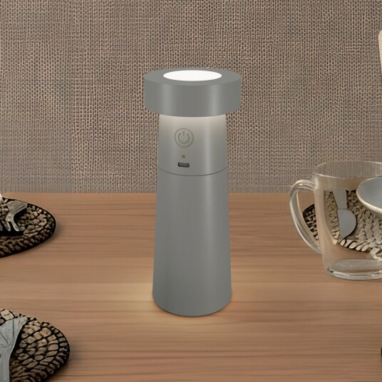 Lucande Salt LED saltstreuer lysegrå batteri IP44   Spisestue 19.6 Grå