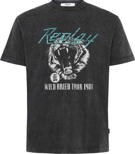 Replay T Shirt Relaxed Black M Replay T Shirt Relaxed Black M