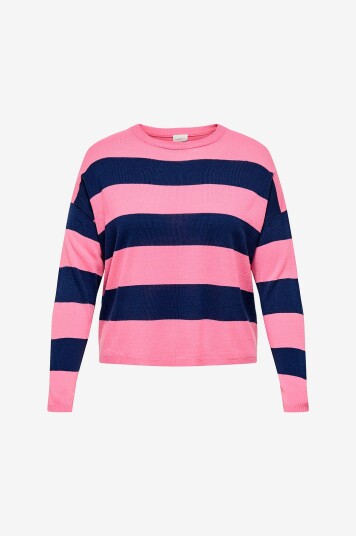 Only Carmakoma   Pullover carDerry LS Stripe O neck Knt   Rosa
