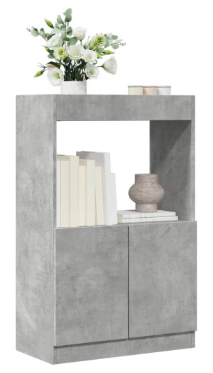 Highboard betonggrå 63x33x100 cm konstruert tre