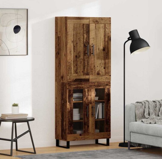 Høyskap Gammelt tre 69,5 x 34 x 180 cm Konstruert tre
