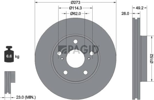 PAGID 54637NC Bremseskive