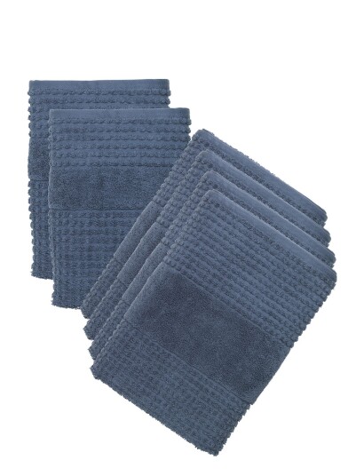 Juna Check Håndklæder 70X140 4 Stk,50X100 2 StkMørkblå Navy Juna DARK BLUE 70X140CM;50X100CM
