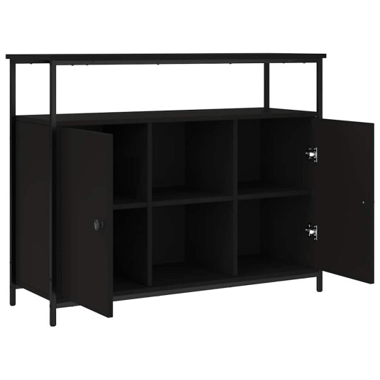 vidaXL Skjenk svart 100x35x80 cm konstruert tre