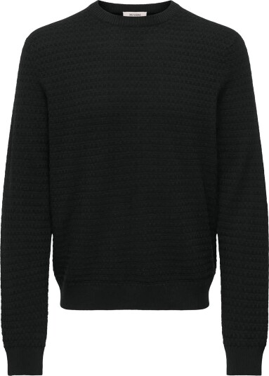 ONLY & SONS Onsloui Ls Structure Crew Reg Noos Black XXL