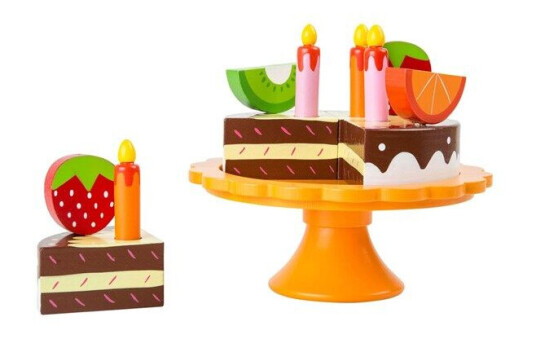 Small Foot - Wooden Cut and Play Food Birthday Cak