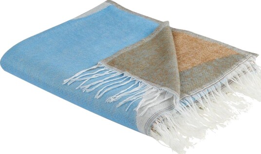 Beliani Teppe 130 X 170 Cm Beige/blå Hakui
