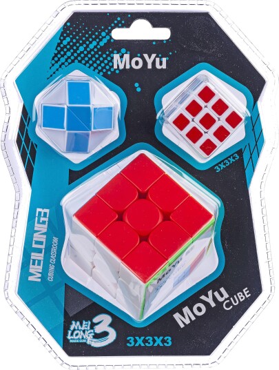 MoYu 3 i 1 Kubesett 3x3 Pyraminx Megaminx 55 mm Fargerik